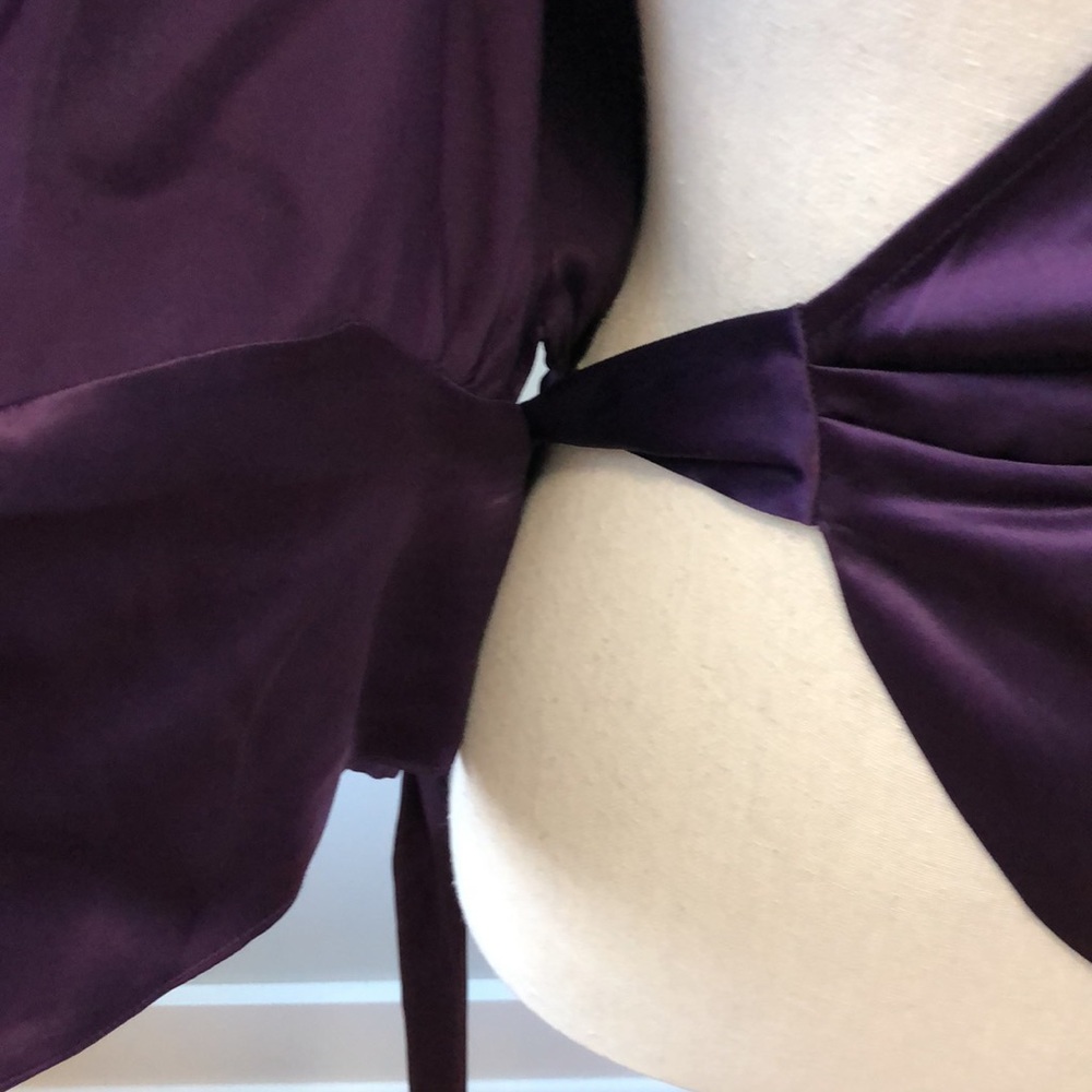 Diane Von Furstenberg 100% silk Purple Wrap Blouse 4 - Picture 10 of 16
